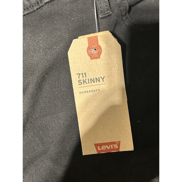 Levis 711 Skinny Jeans Womens Size 26W Black High Rise Sculpt Hypersoft Stretch - Picture 8 of 11